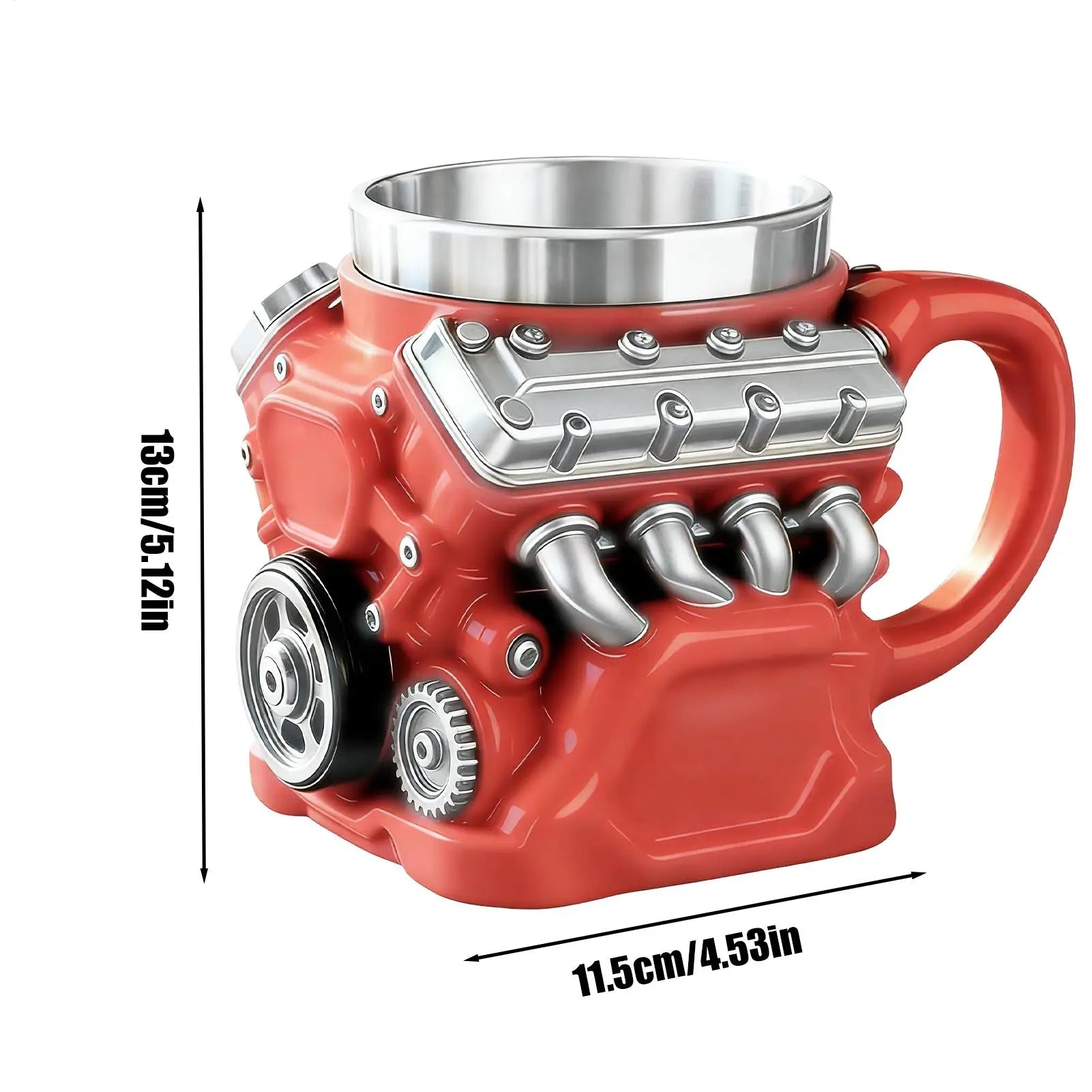 Coffee Travel Mug Mechanical Cup Stainless Steel Engine Travel Mugs for Coffee for Men Car Enthusiast Valentine's Day Birthday
