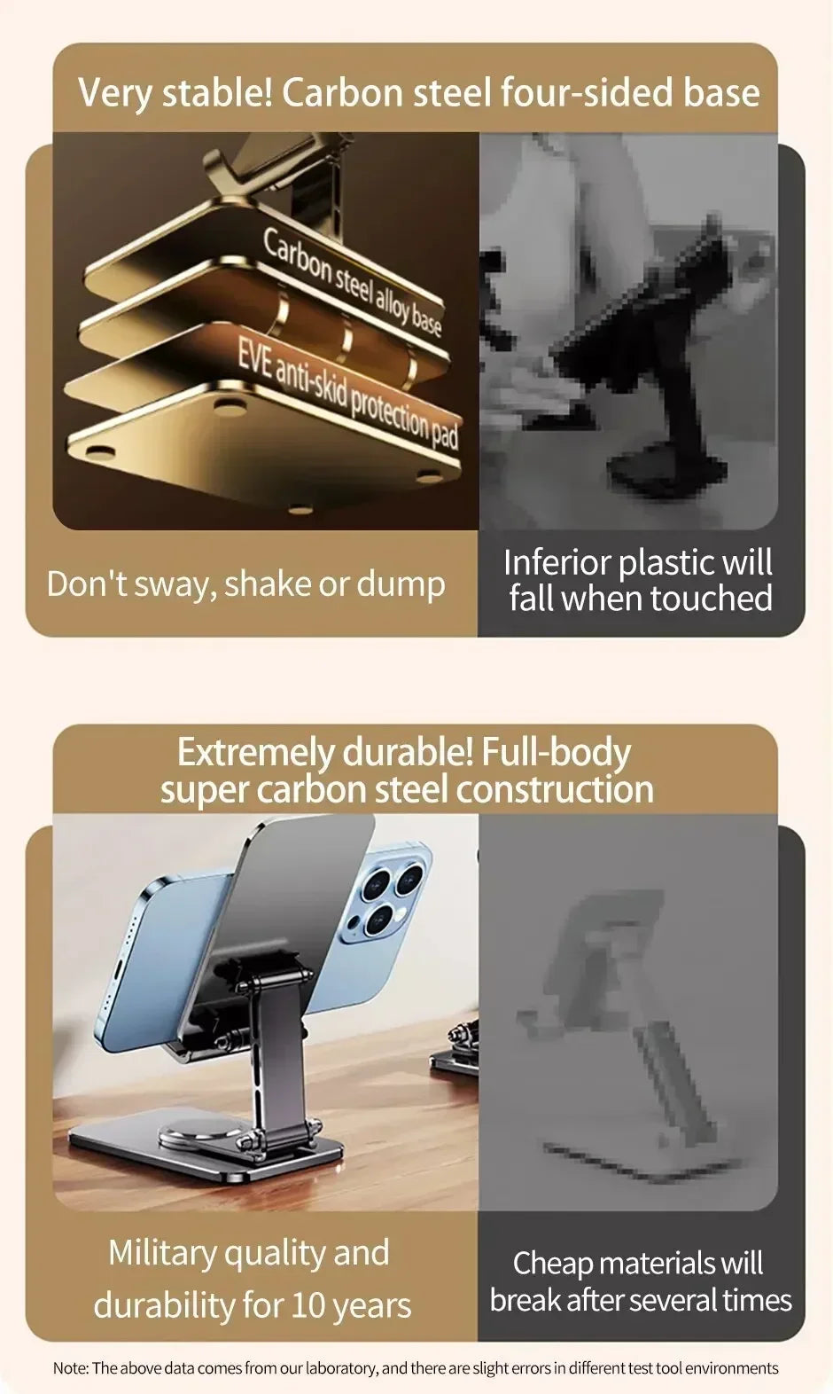 360° Rotation Metal Phone Holder Portable Foldable Desktop Tablet Stand For iPhone Samsung Xiaomi iPad Air Cellphone Bracket