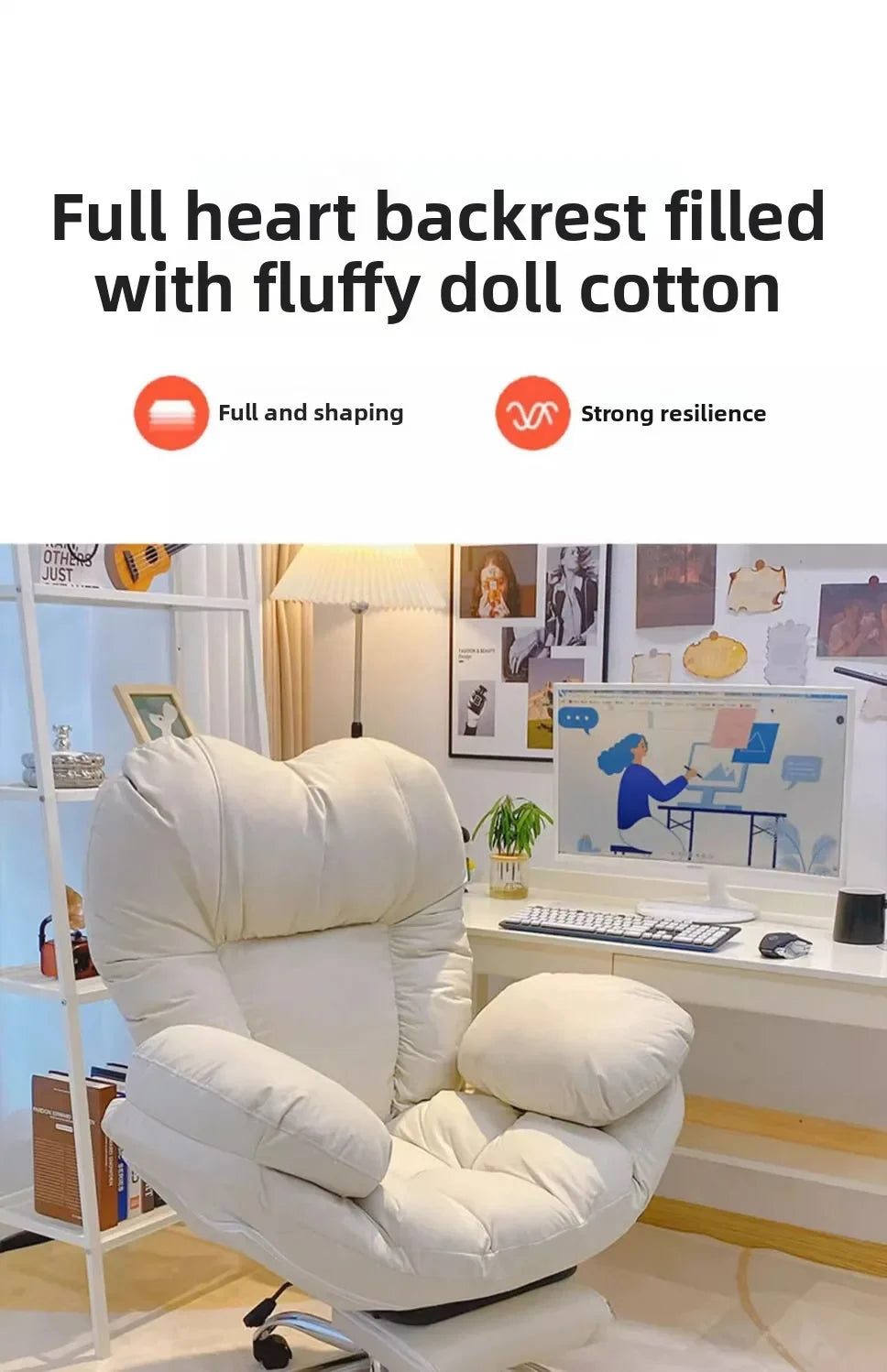 Living Room Restaurant Furniture Computer Chair Lazy Sofa Chair Home Comfortable Sedentary Study Backrest Bedroom Office Chair