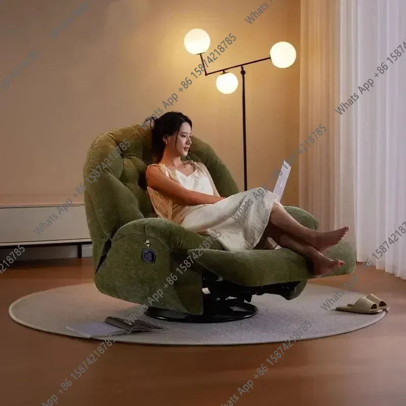 LZ X LazySofa Single Recliner Electric Space Capsule Rocking Chair Eco-Leather Lounge Living Room Suitable Sitting Reclining Sle