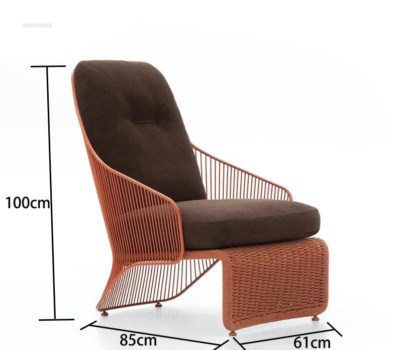 Nordic Rattan Garden Sofas for Model Light Luxury Household Outdoor Furniture for Garden House Backrest Soft Bag Leisure Sofa
