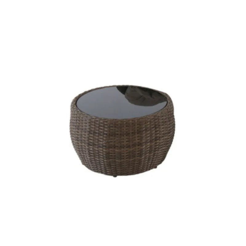Outdoor rattan sofa, single waterproof sunscreen famous courtyard garden outdoor coffee table rattan chair furniture modern