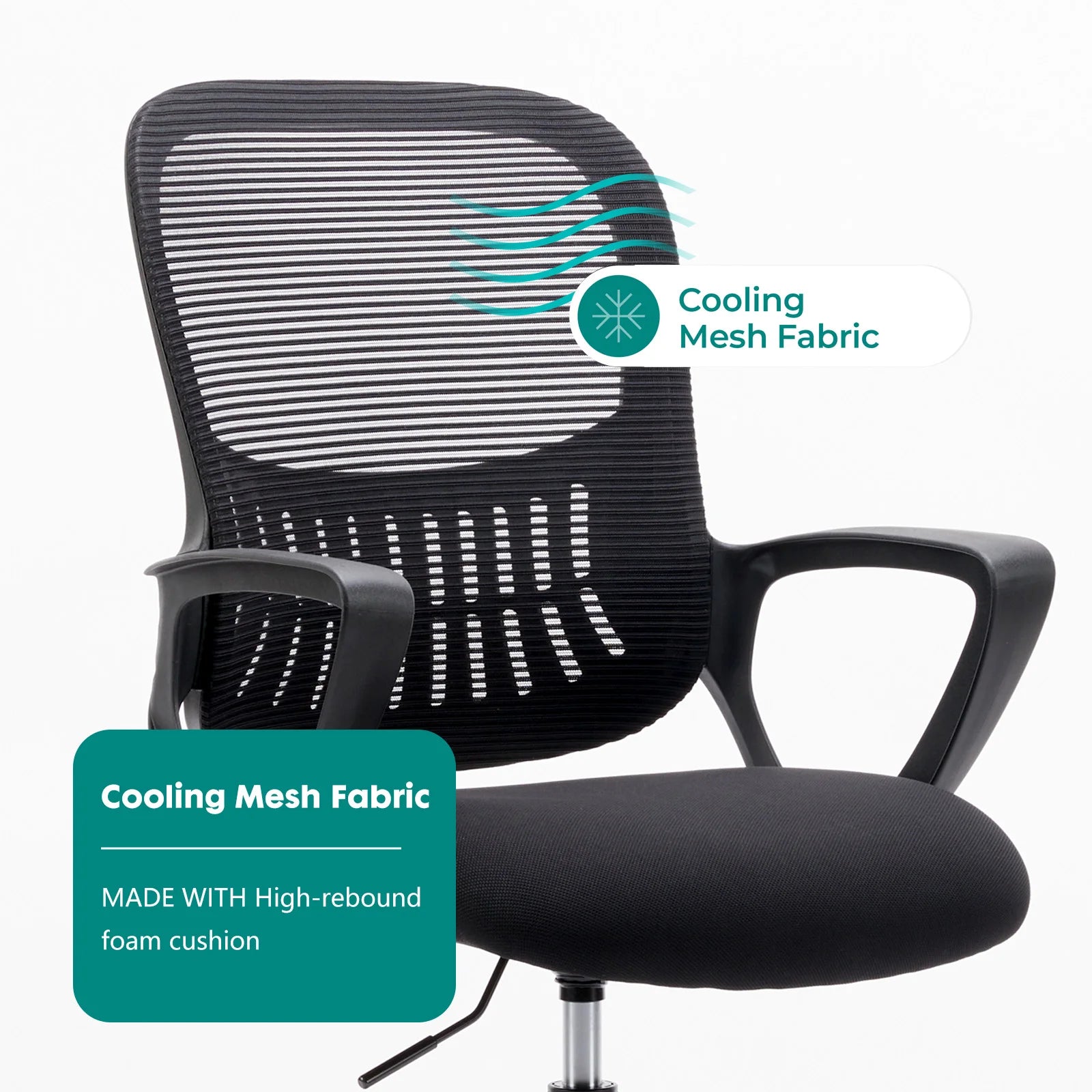 JHK Ergonomic Mid-Back Mesh Backrest Office Desk Chair Computer Lumbar Support Rolling Swivel Gaming Chairs With Wheels For Home