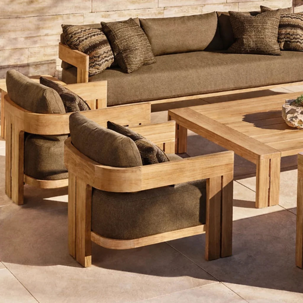 #Outdoor Furniture Set Luxury Teak Garden Sofa Villa Patio Furniture Set Modern Resort Luxury Couche Hotel Patio Outdoor Sofa Se