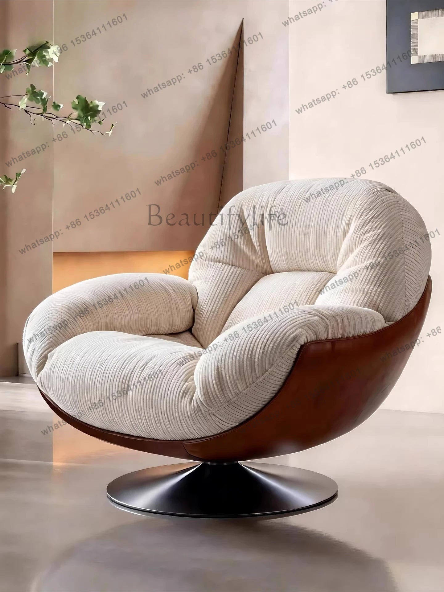 XX Medieval Sofa Chair Living Room Balcony Household Light Luxury High-end Nest Chair Fabric Single Rotation