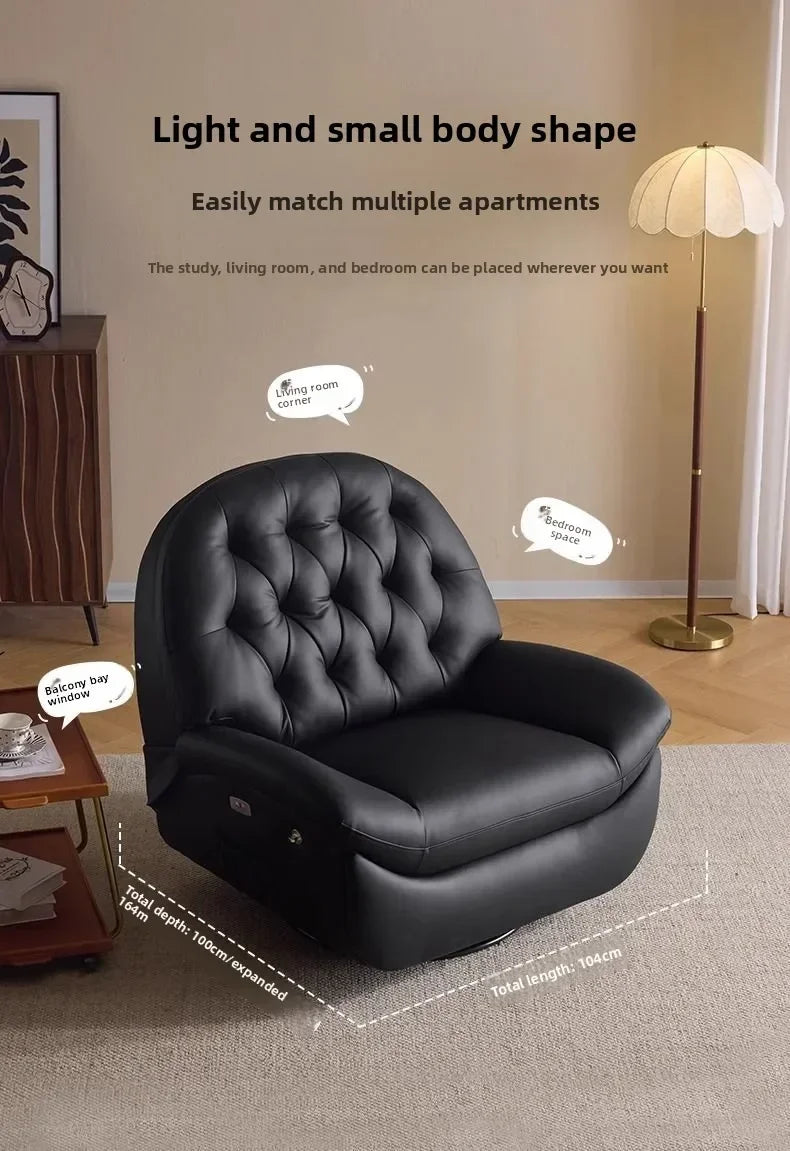 LZ X LazySofa Single Recliner Electric Space Capsule Rocking Chair Eco-Leather Lounge Living Room Suitable Sitting Reclining Sle