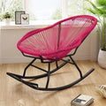 Outdoor courtyard rainbow rocking chair household balcony rattan chair casual nap rocking recliner bold thickened rattan art bed
