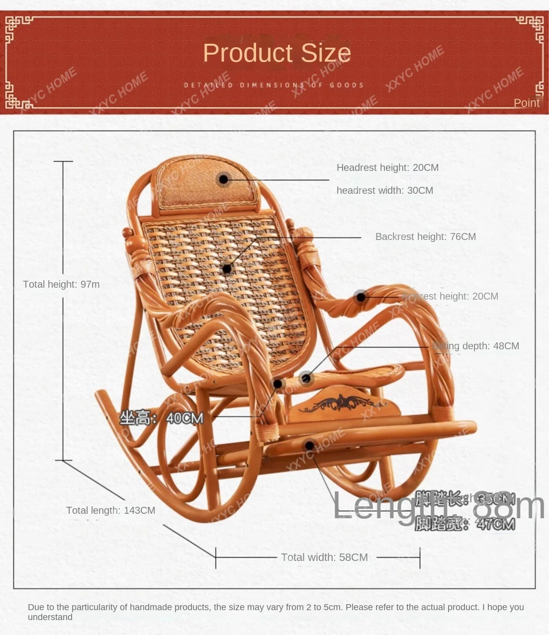 HHhot Sale Luxury Rocking Chair With Cushions Rattan Wicker Furniture Indoor Living Room Recliner Modern Easy Chair