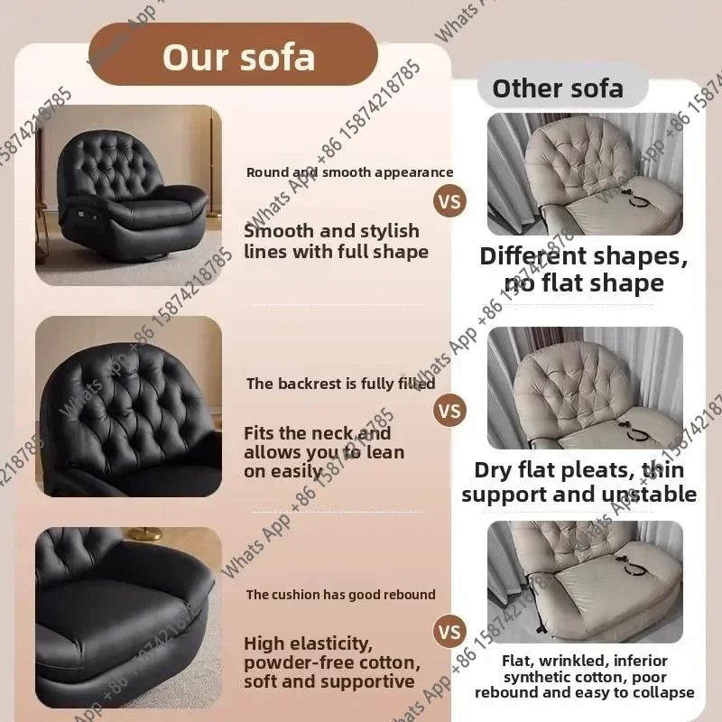LZ X LazySofa Single Recliner Electric Space Capsule Rocking Chair Eco-Leather Lounge Living Room Suitable Sitting Reclining Sle