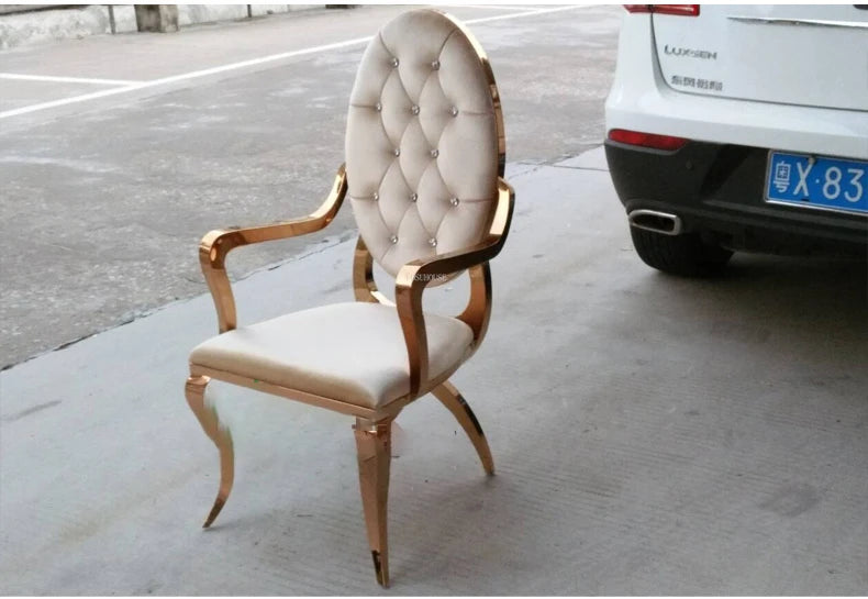Stainless Steel Dining Chairs Contemporary Home Furniture Simple Backrest Armchair for Kitchen Creative Casual Dining Chair