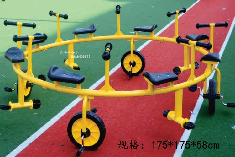 Tricycles, children's two person bicycles, outdoor twin bicycles, three person bicycles, multiple person rotating carts