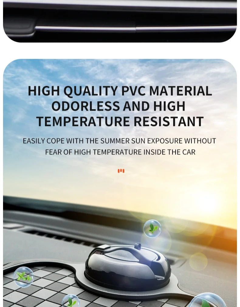 Multifunctional Plaid Anti-Slip Mat Car Phone Holder 360° Rotatable Temporary Parking Card Auto Accessories