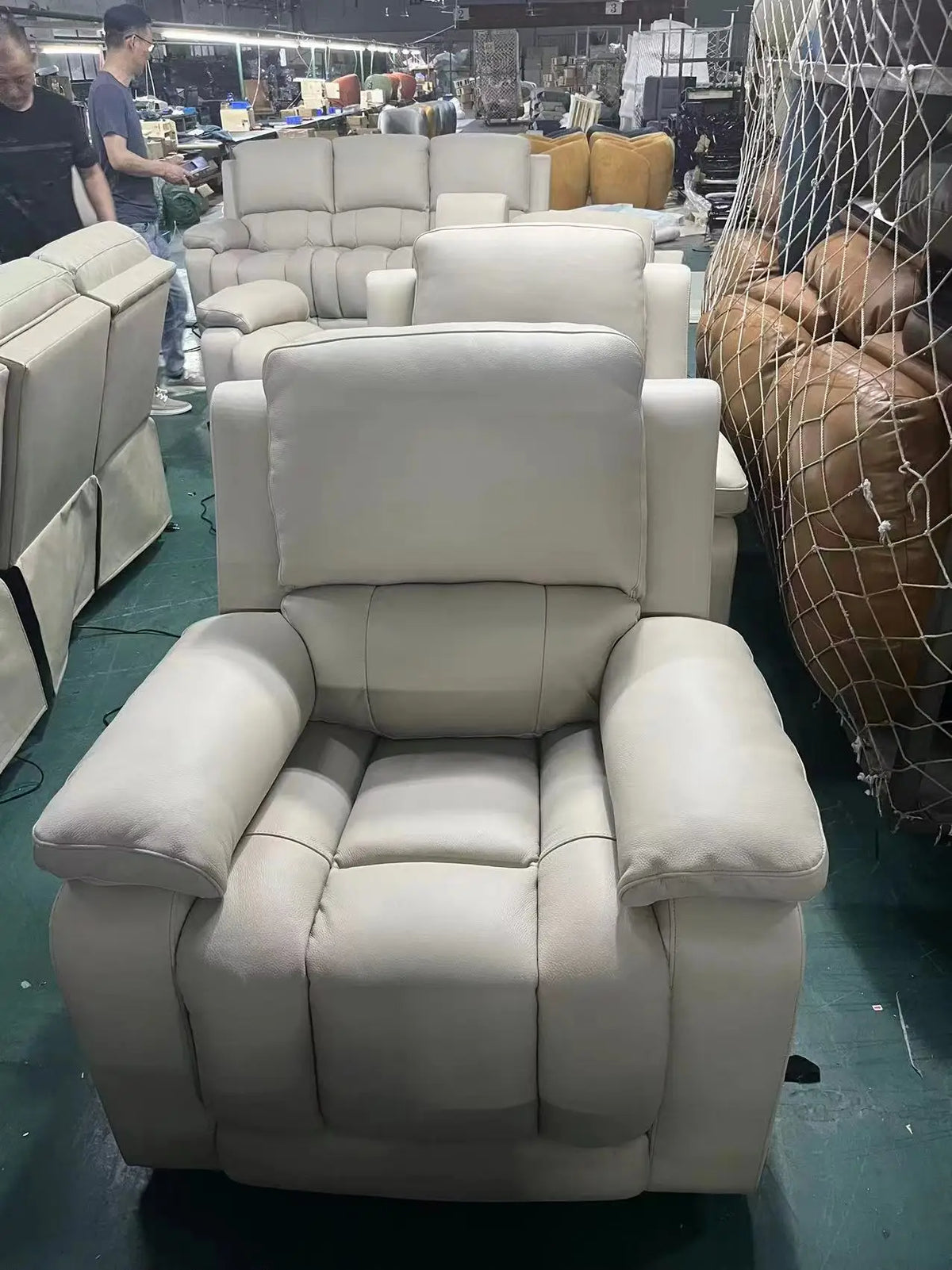 #Modern Luxury Living Room Furniture Genuine Leather Power Recliner Sofa Sets 3 2 1