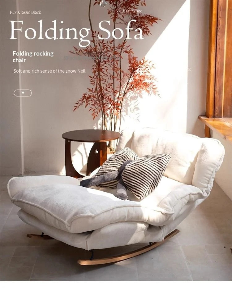 Light Luxury Rocking Chair Adult Recliner Lazy Lounger Single Sofa for Balcony Living Room Home Leisure Indoor Outdoor Furniture