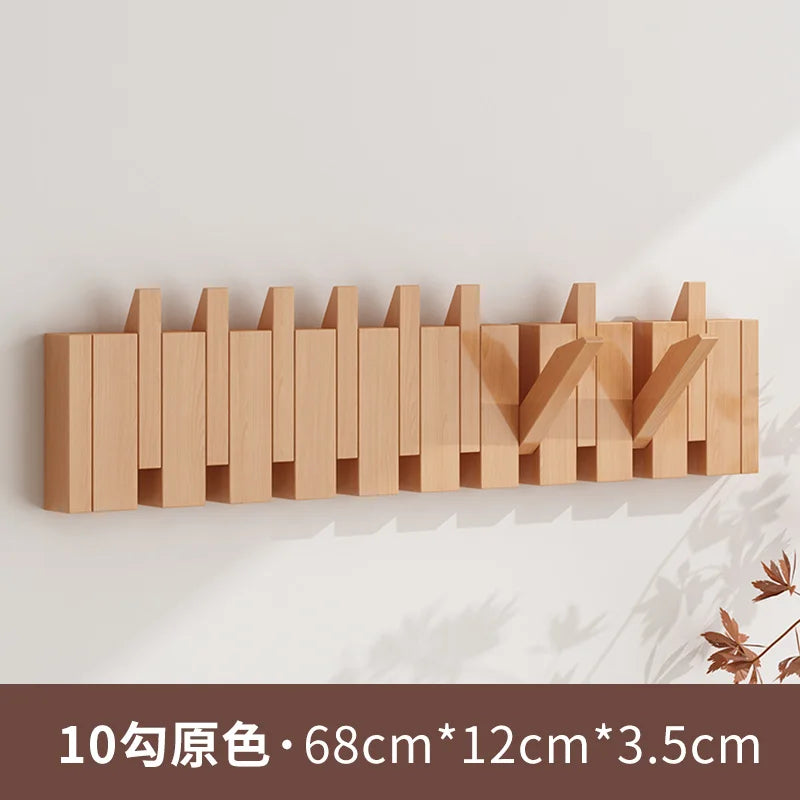 Piano Key Coat Racks Solid Wood Clothes Hanger Bedroom Entrance Wall Hanging Coat Rack Household Hat Bag Collection Furniture