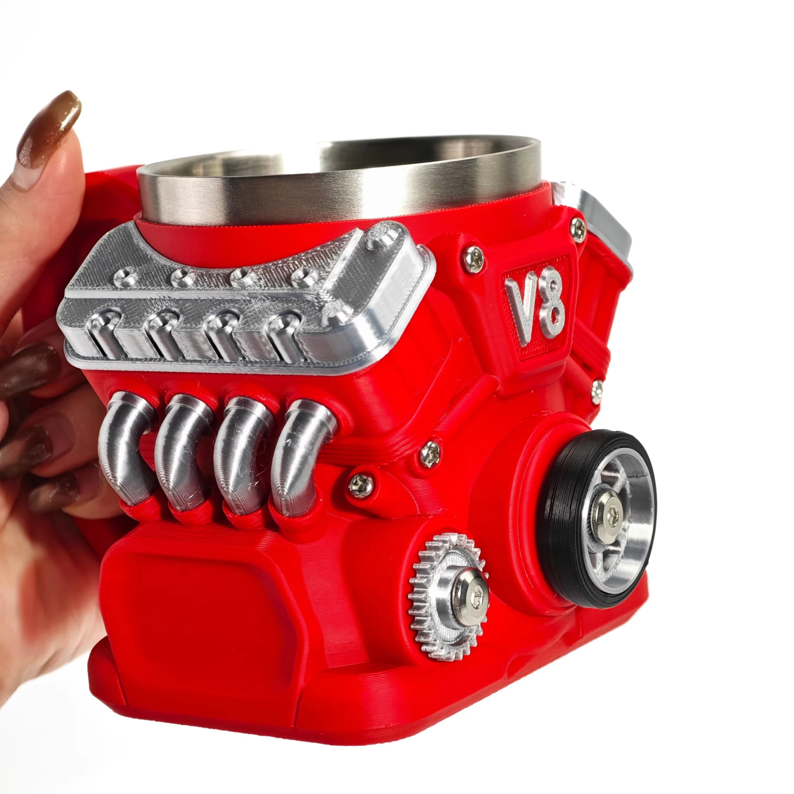 V8 Engines Stainless Steel Coffee Mug Creative Resin Water Cup Funny V6 Engines Wine Cup Coffee Cup Water Container Accessories
