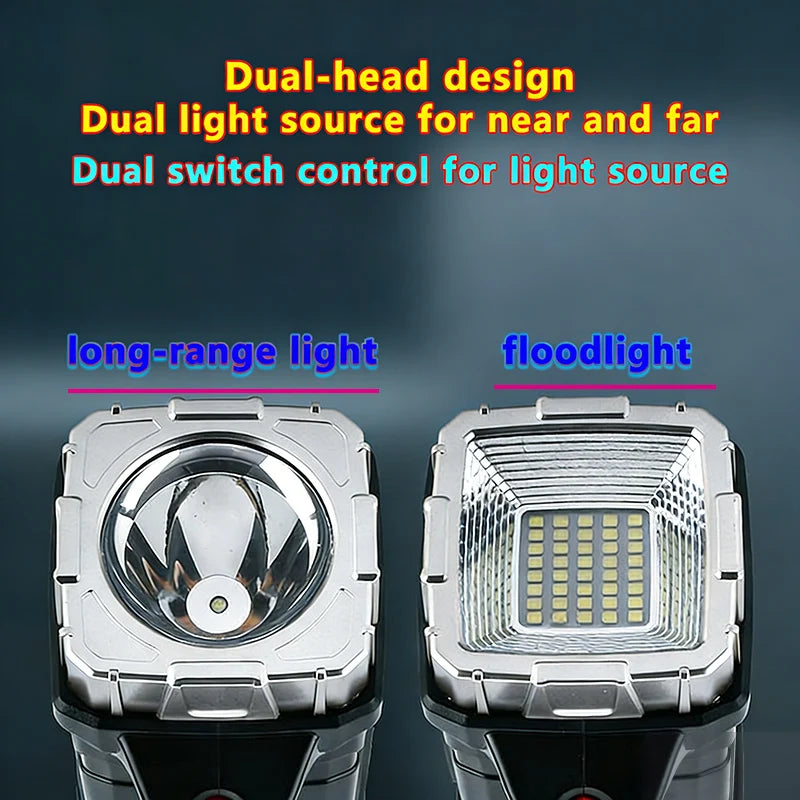 Multifunctional portable Solar handheld lamp side light waterproof multiple lighting mode high power rechargeable LED flashlight