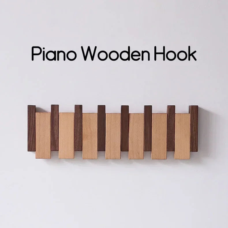Black Walnut Coat Rack Wall Mounted Solid Wood Clothes Hooks Hallway Entrance Door Hanger Home Decor Ds Furniture Perchero