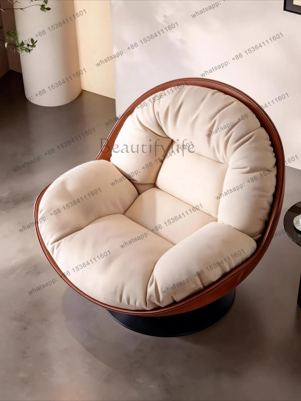 XX Light Luxury Modern Leisure Swivel Chair, Nordic Recliner Advanced Lazy