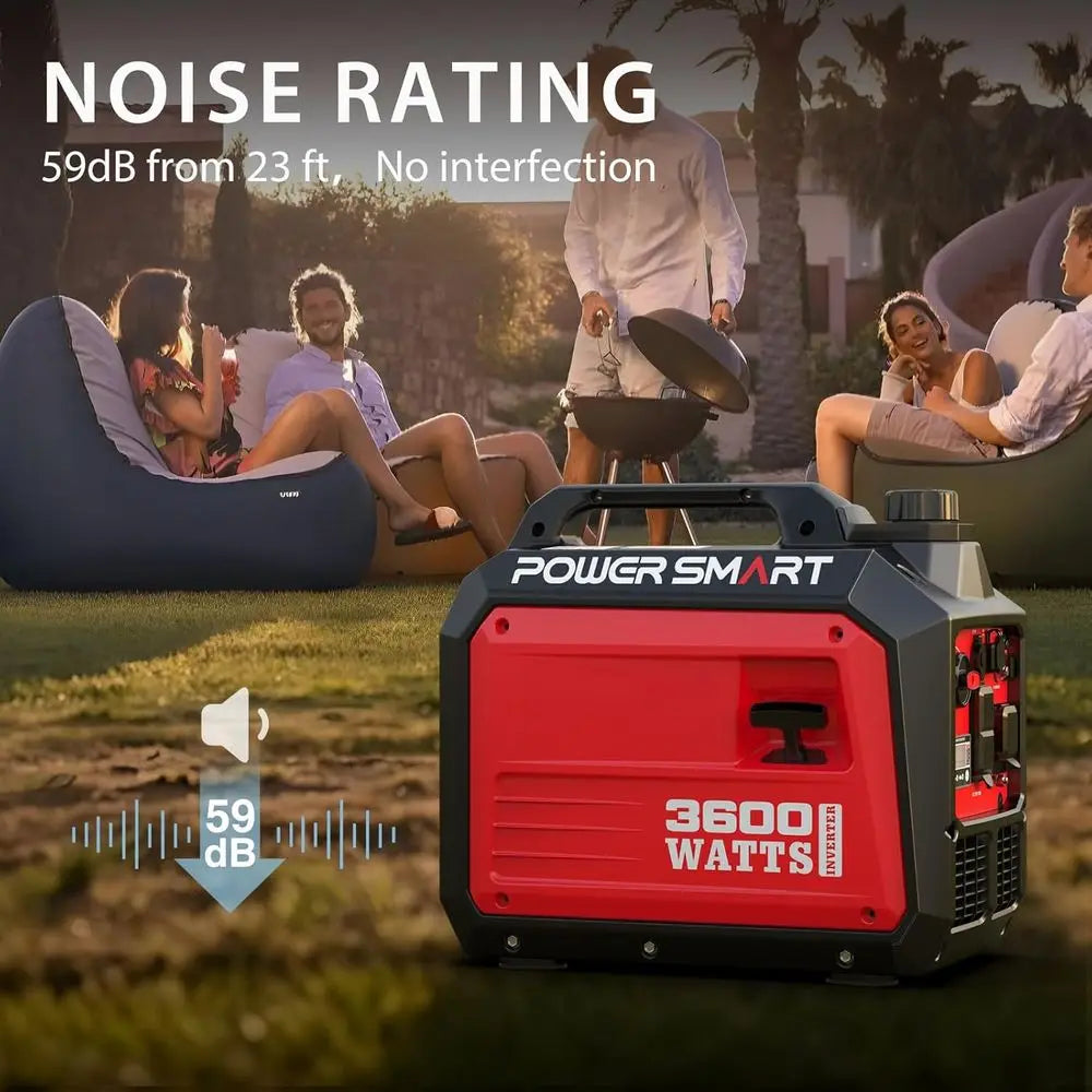 3600W Portable Inverter Generator with Quiet Tech for Camping, RV, and Home