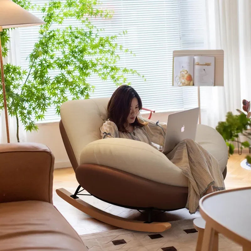 for Internet Celebrity Lazy Sofa Rocking Chair Simple Adult Recliner for Living Room Bedroom Balcony Household Single Sofa