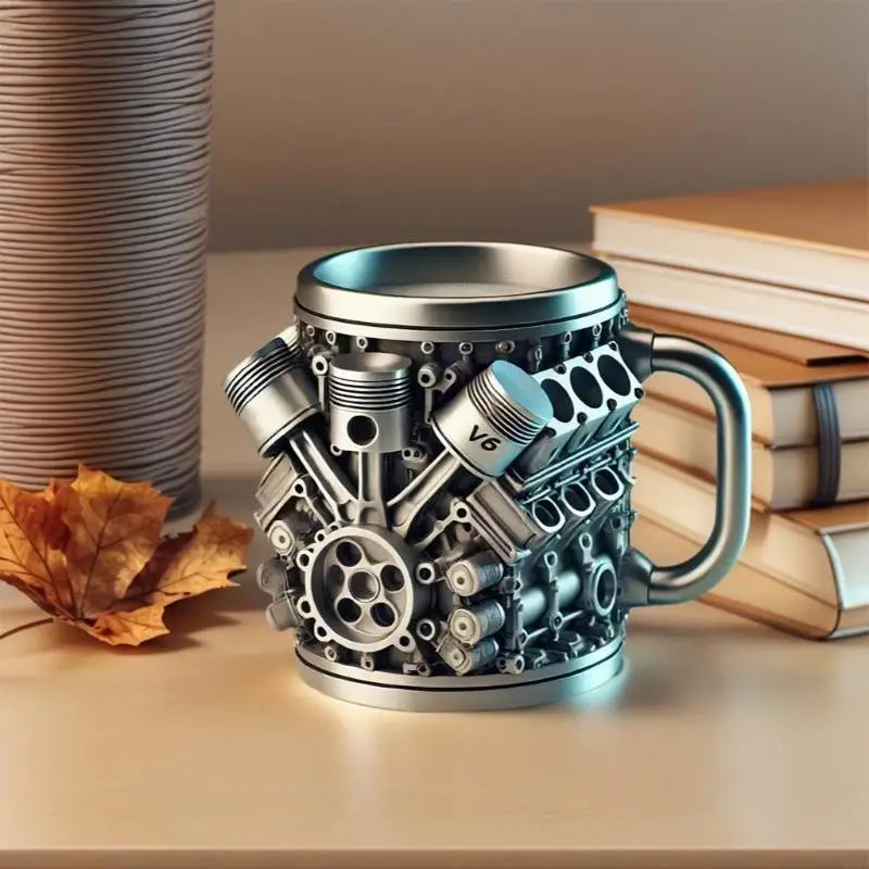 Automotive Themed Coffee Mug Stainless Steel Insert Water Cup For Office Use