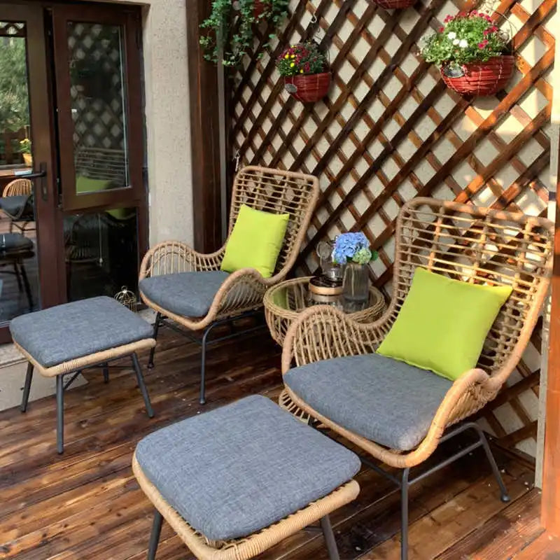 Rattan Patio Furniture Set Outdoor Wicker Bistro Chairs for Garden Use
