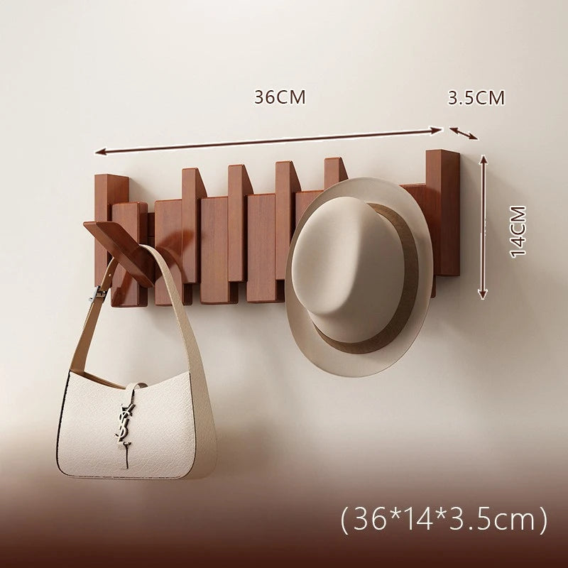 Piano Key Coat Rack Solid Wood Clothing Storage Racks Wall Mounted Clothes Organizer Hanger Entrance Hall Home Furnitures