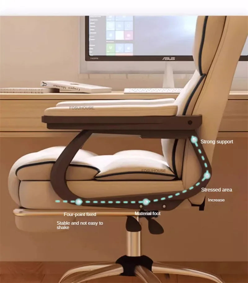 Ergonomic Office Chair Lifting Rotating Armchair Home Game Computer Chair European Backrest Comfort Seating