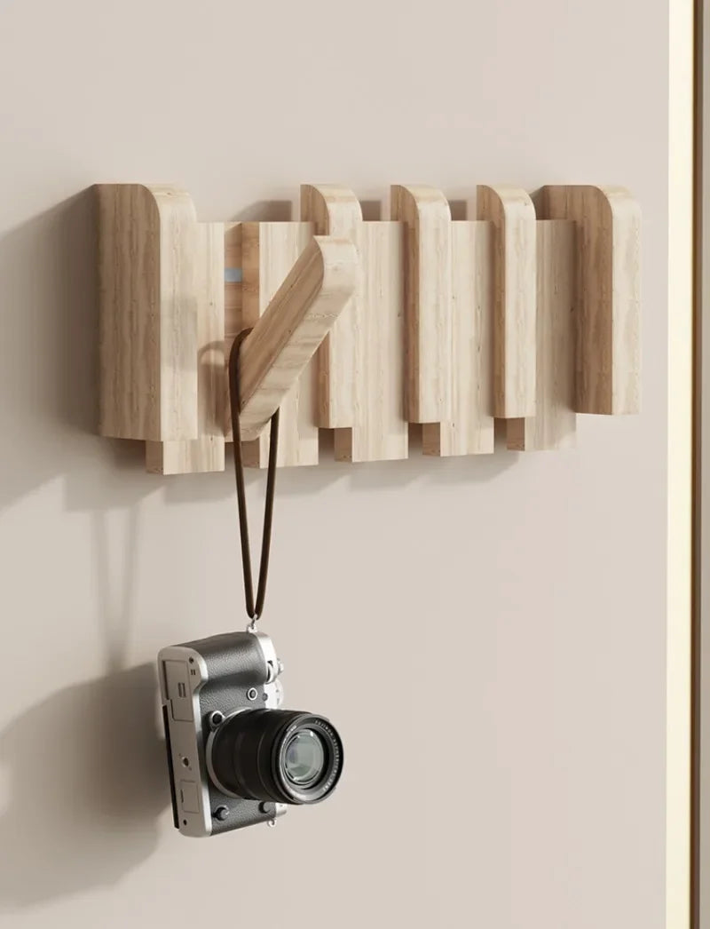 Wall Coat Rack Simple Piano Key Design Solid Wood Coat Stand Living Room Wall Hanging Clothes Hat Hook Storage Clothes Racks