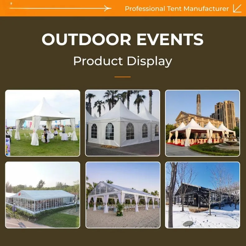 Large Waterproof Pagoda Outdoor Event Tent, Custom Commercial Canopy Shelter for Wedding Party, Trade Show & Outdoor Exhibition