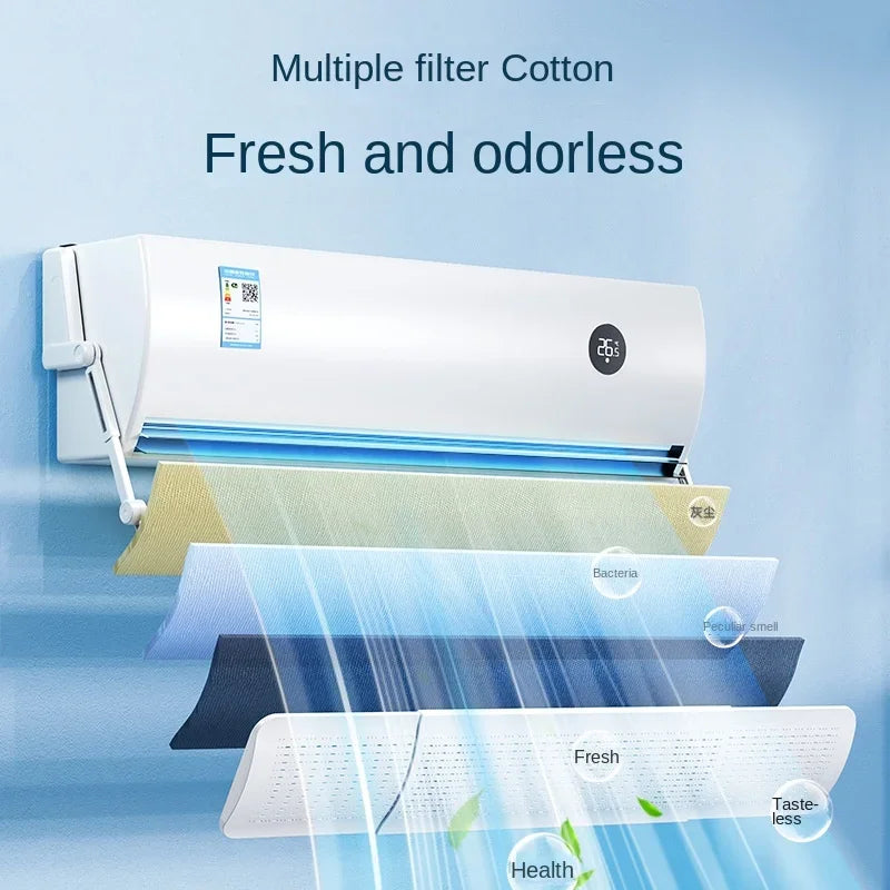 Vanzlife Retractable Air Conditioner Wind Deflector Anti-Direct Blow Windshield AC Cold Air Outlet Baffle Purification