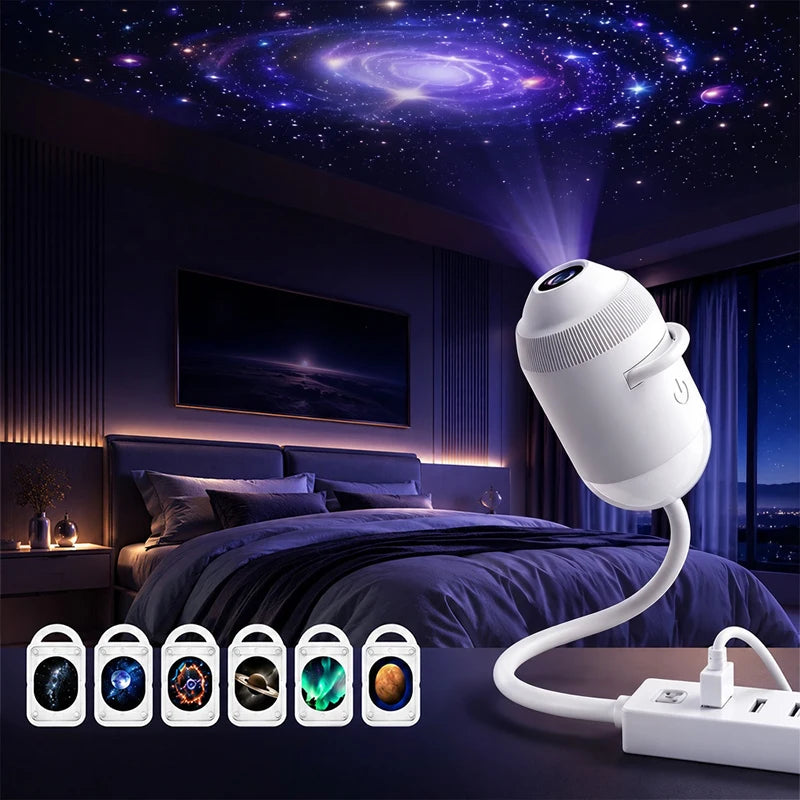 Holographic 5d Star Galaxy Ocean Projector Intelligent High-definition Night Light 360 Adjust Bedroom Car Home Atmosphere Lamp