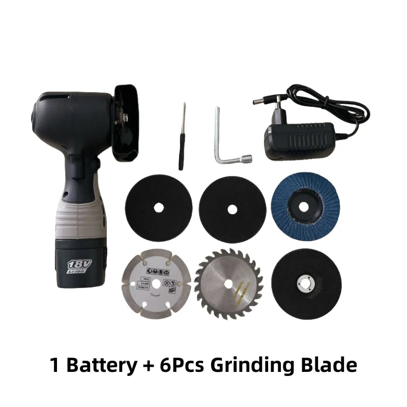 16.8V Portable Mini Angle Grinder Cordless Lithium Electric Cutting Machine Household Wood Diamond Polishing Grinding Power Tool