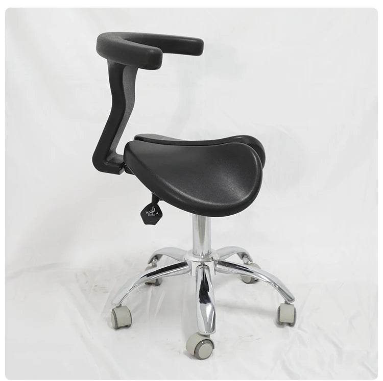 ‌Dental Saddle Stool - Adjustable Orthopedic Chair with Silent Wheels, Ergonomic Salon & Clinic Seat for Spa/Doctor