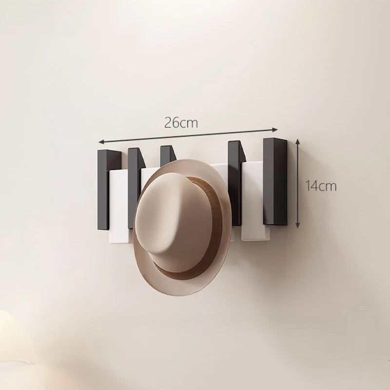 Walnut Wood Coat Rack Wall Mounted Hooks Key Clothes Hanger Hallway Door Home Bedroom Entrance Decor Organizer Rack
