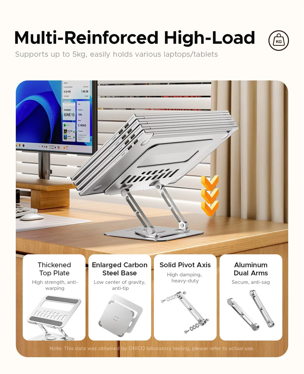 ORICO Foldable Laptop Stand Aluminum Alloy 360 Adjustable Notebook Stand Up to 17 inch Laptop Folding Desktop Support Holder