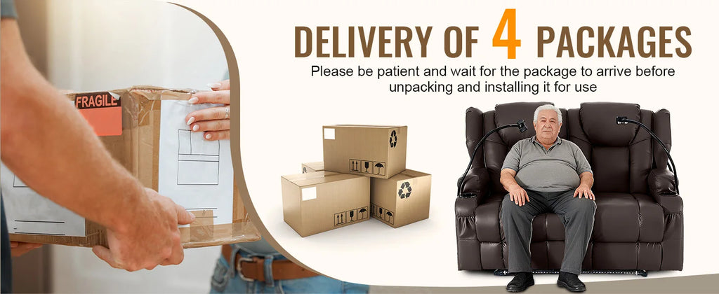 Redlife Loveseat Electric Recliner Sofa for Seniors, Massage & Heat,Dual Motor,350LBS Capacity,Cat-Claw Leather,For Living Room
