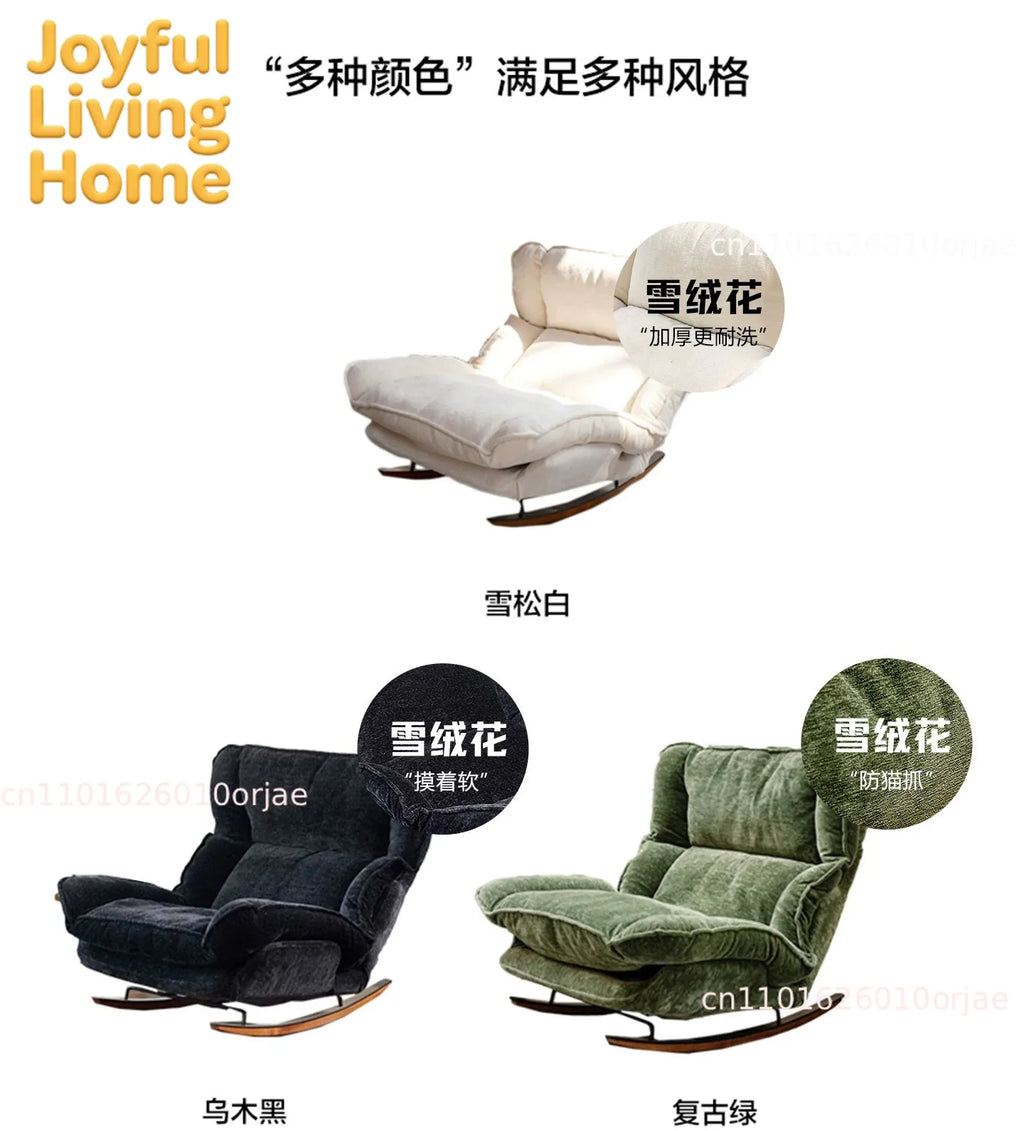 Lazy Sofa Chair, Rocking Chair Foldable and Adjustable Single Sofa, Leisure Chair for Balcony Perfect for Napping Rocking Chair