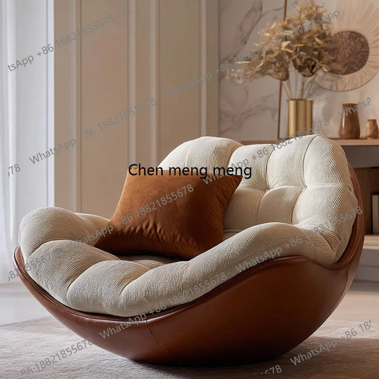 Italian minimalist rotating single sofa designer fabric balcony single chair medieval leisure recliner
