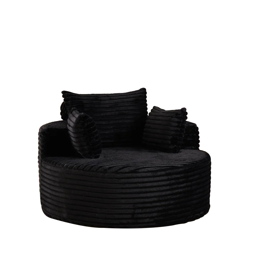 50"L Corduroy Sponge single sofa, No Assembly Required, Fluffy Modern Sleeper Chair for Living room, Bedroom, Lounge and Projec