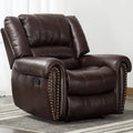 Leather Recliner Chair Classic Traditional Manual Recliner Sofa Single Seat Living Room