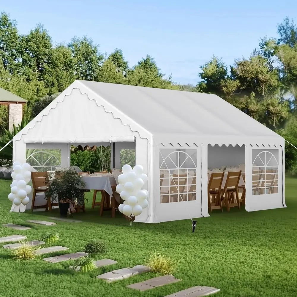 16x20 Outdoor Heavy Duty Party Tent, Large Party Wedding Event Tent with Removable Sidewalls & 3 Storage Bags or Patio Outdoor G