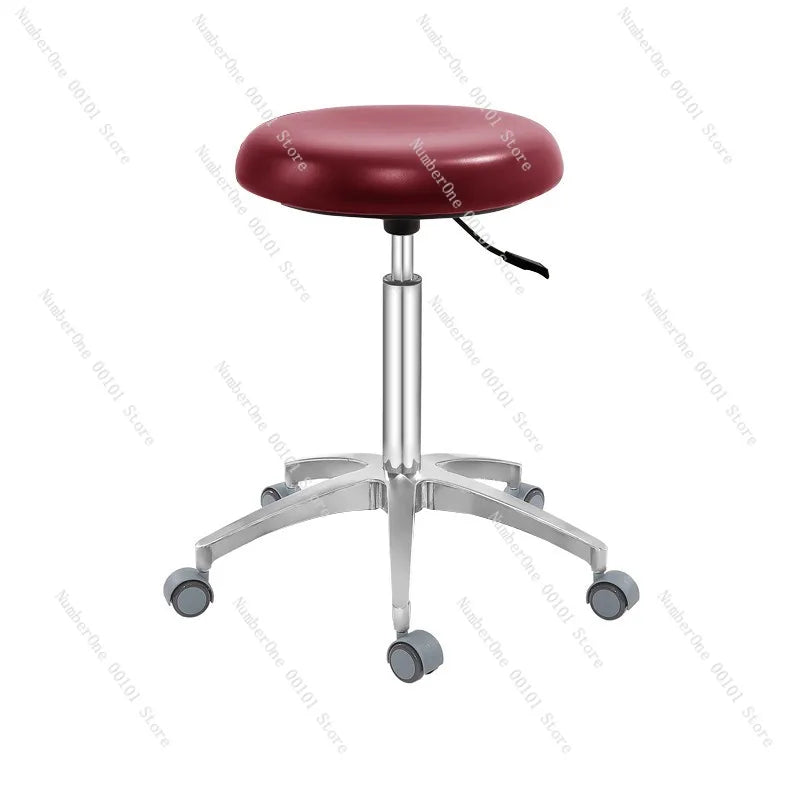 Modern Dental Doctor Chair with T-Shaped Armrests, Adjustable Height Rotating Stool, Ergonomic Nurse Assistant Chair for Clinic