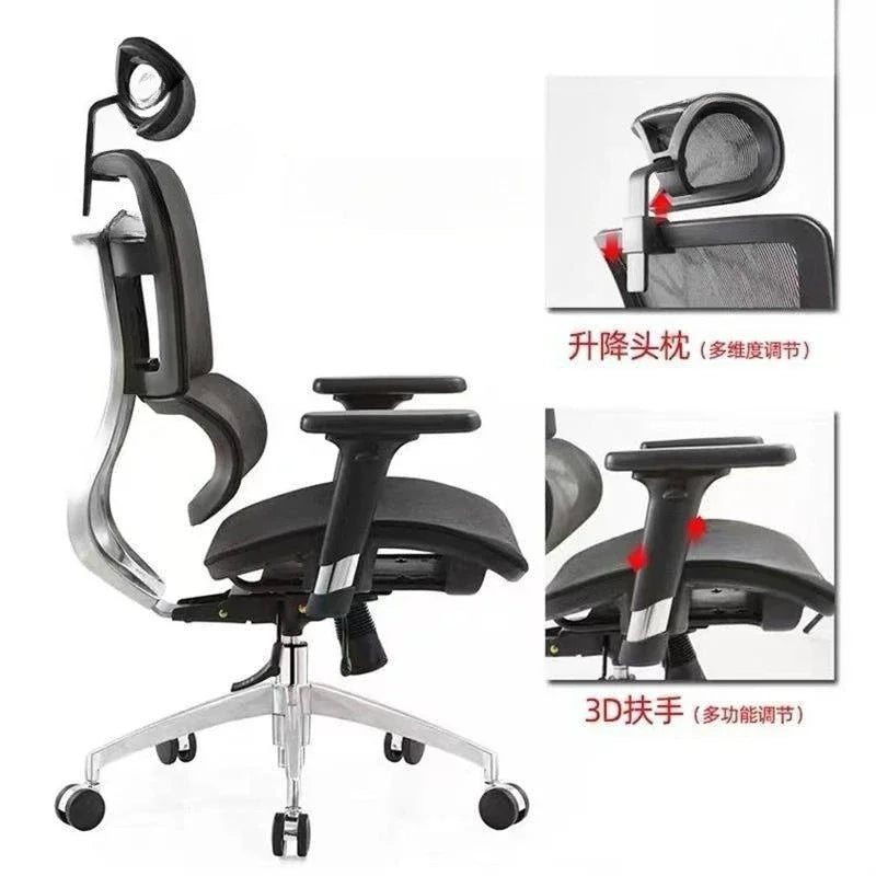 Black and white ergonomic chair