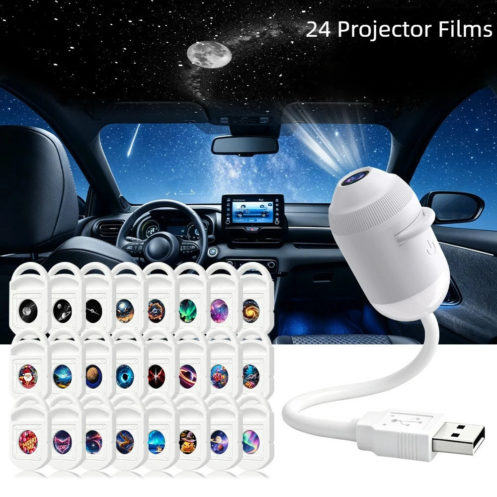 USB 2-in-1 Ambient Projection Light with Adjustable Focus Wide Range Coverage Multiple Scene Modes Perfect for Mood Lighting
