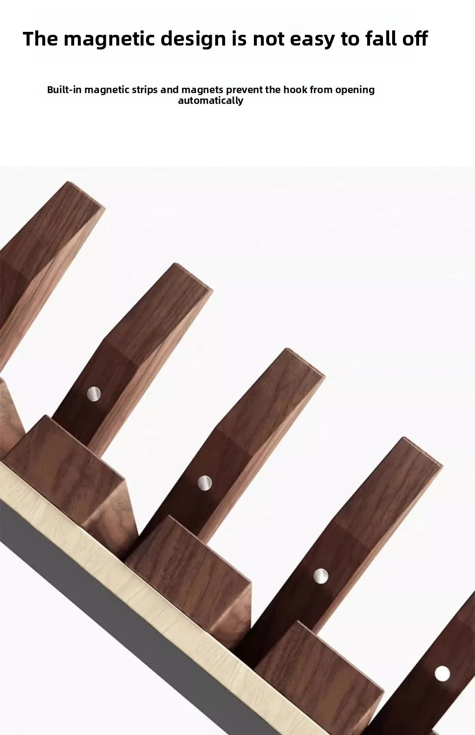 Modern mat Real Wood Pine Key Ra Entrance lway Walnut Door Ba Coat Hook Russian Origin Non-Piercing Installation