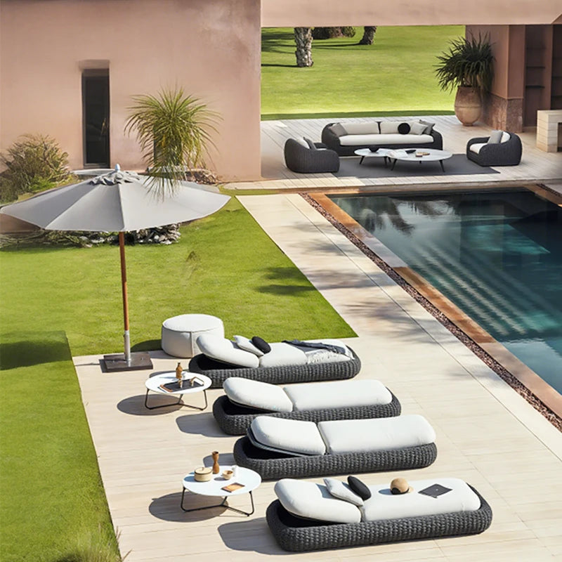 All-weather modern leisure outdoor furniture aluminum frame combination courtyard garden sofa set