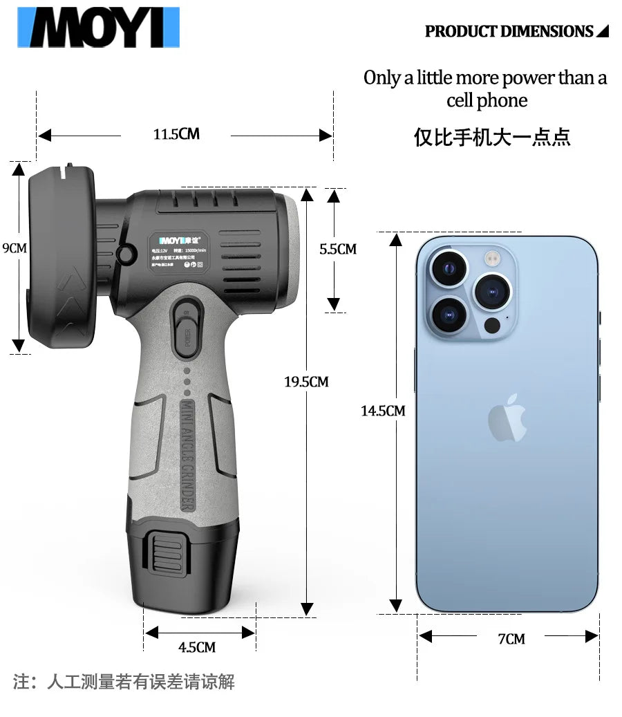 12V Lithium Mini Angle Grinder, Portable Lithium Wireless Grinding, Cutting, Polishing Machine