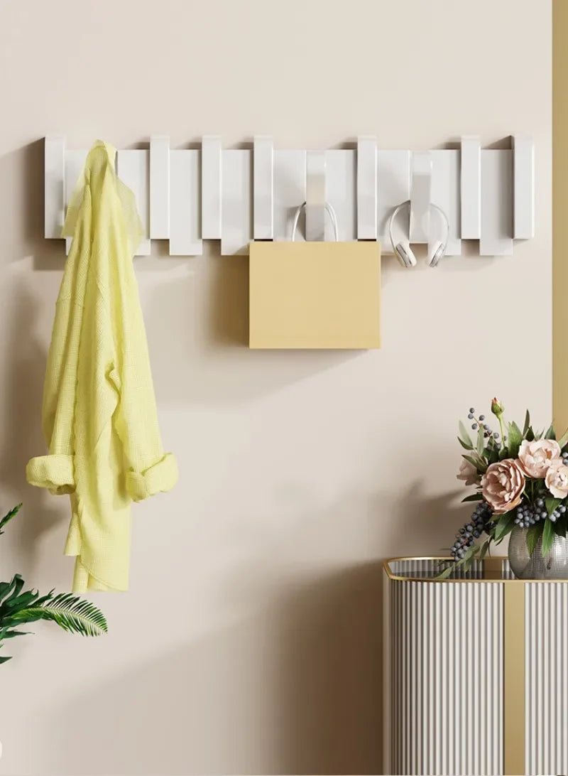Wall Coat Rack Simple Piano Key Design Solid Wood Coat Stand Living Room Wall Hanging Clothes Hat Hook Storage Clothes Racks
